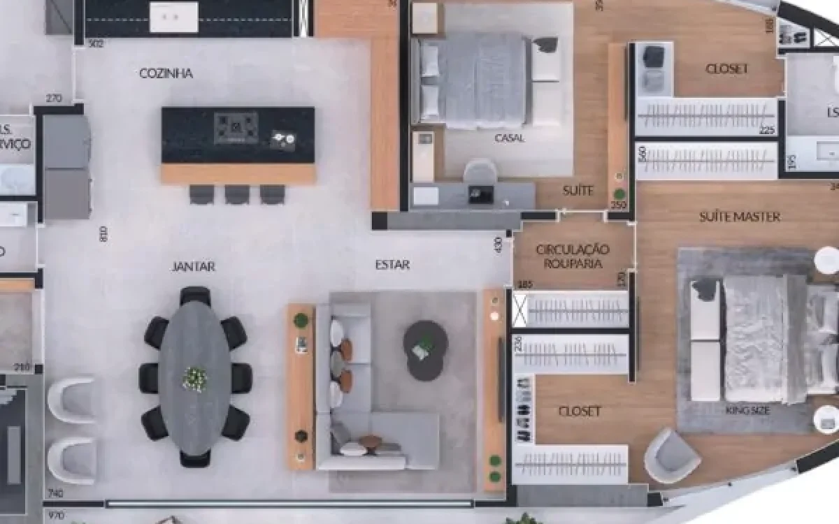 Planta 148m2 Apartamento de 3 suítes, com 3 vagas, à venda por R$2.200.000,00, no Edifício Residencial Miró, no Vale do Sereno, Nova Lima