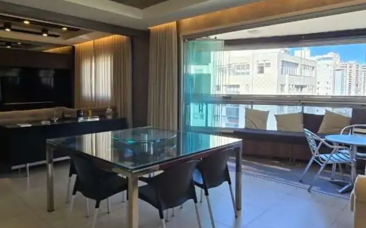 Sala ampla Apartamento mobiliado para alugar no Vila da Serra condominio Metropole