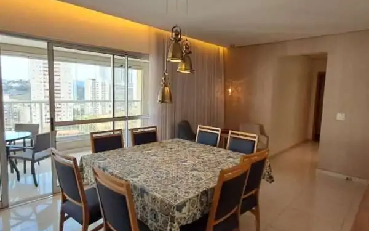 Sala de jantar Apartamento mobiliado de 4 quartos para alugar no Vila da Serra Edifício Perfil