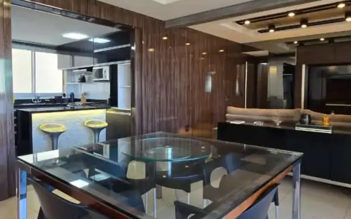 Sala de jantar Apartamento mobiliado para alugar no Vila da Serra condominio Metropole