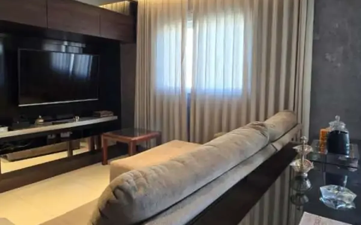 Sala - tv Apartamento mobiliado para alugar no Vila da Serra condominio Metropole